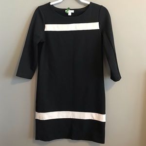 Black dress. white stripe. Size XS